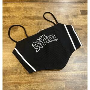 Nike Reworked Midnight Black Spellout Corset Top